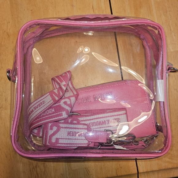Steve Madden Handbags - Steve Madden Pink Transparent Crossbody Bag